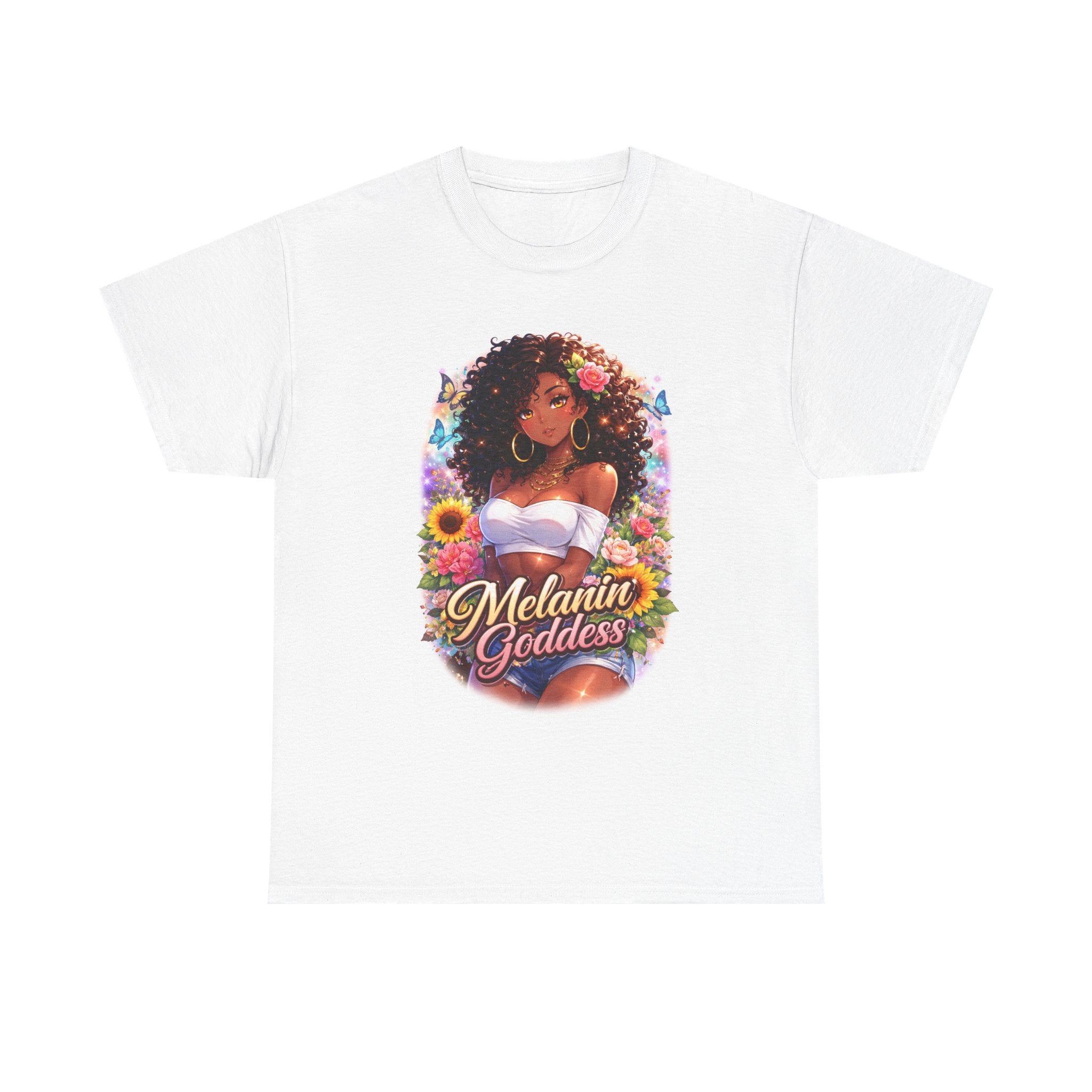 T-Shirt — "Melanin Goddess" Floral Afro Beauty Tee