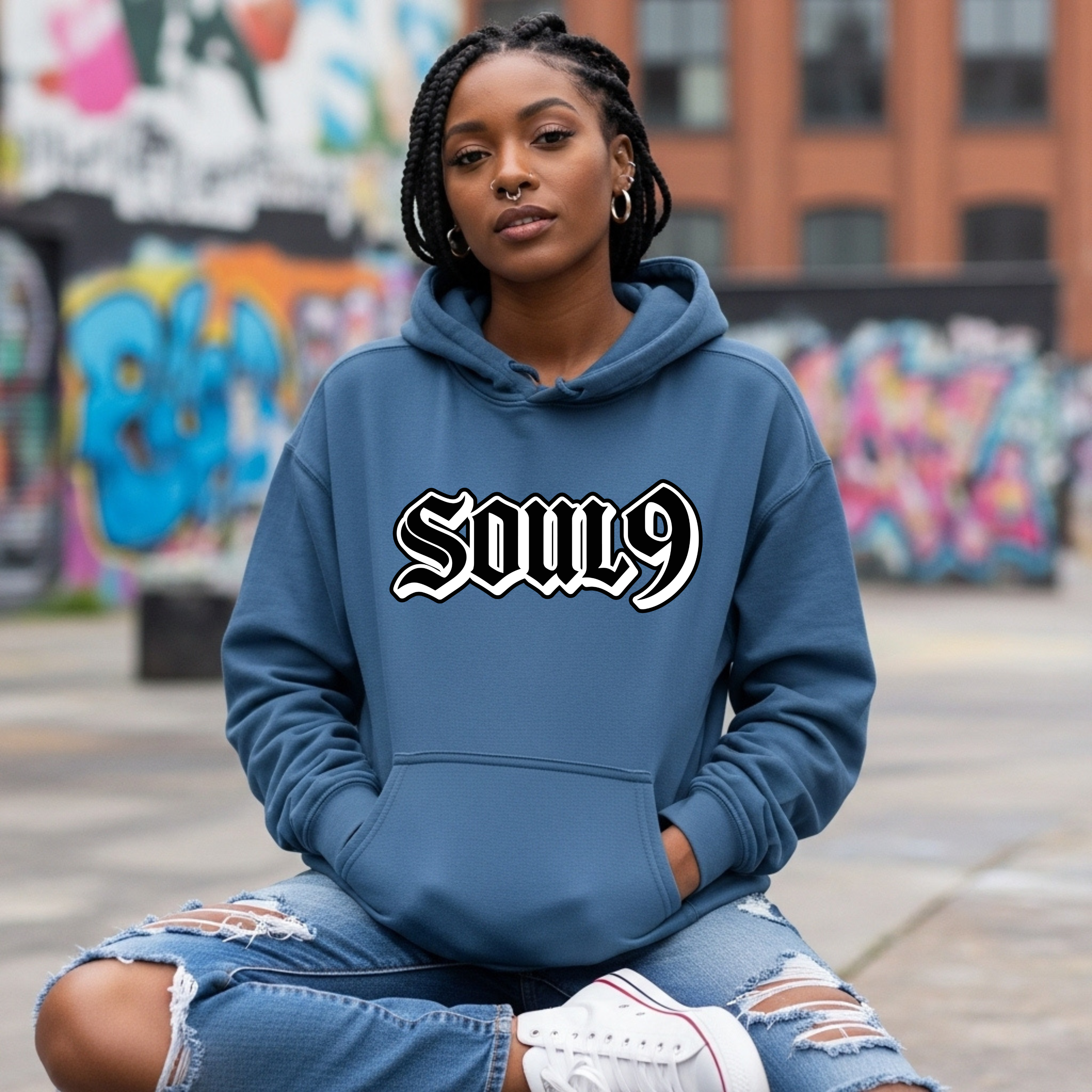 Soul9 Gothic Logo Hoodie — Vintage Blackletter Streetwear Pullover