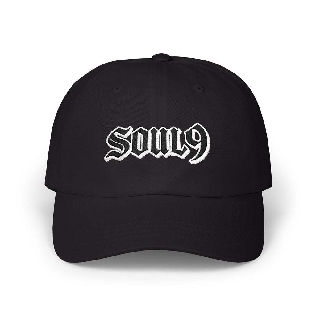 Soul9 Gothic Dad Cap — Embroidered Black Baseball Hat
