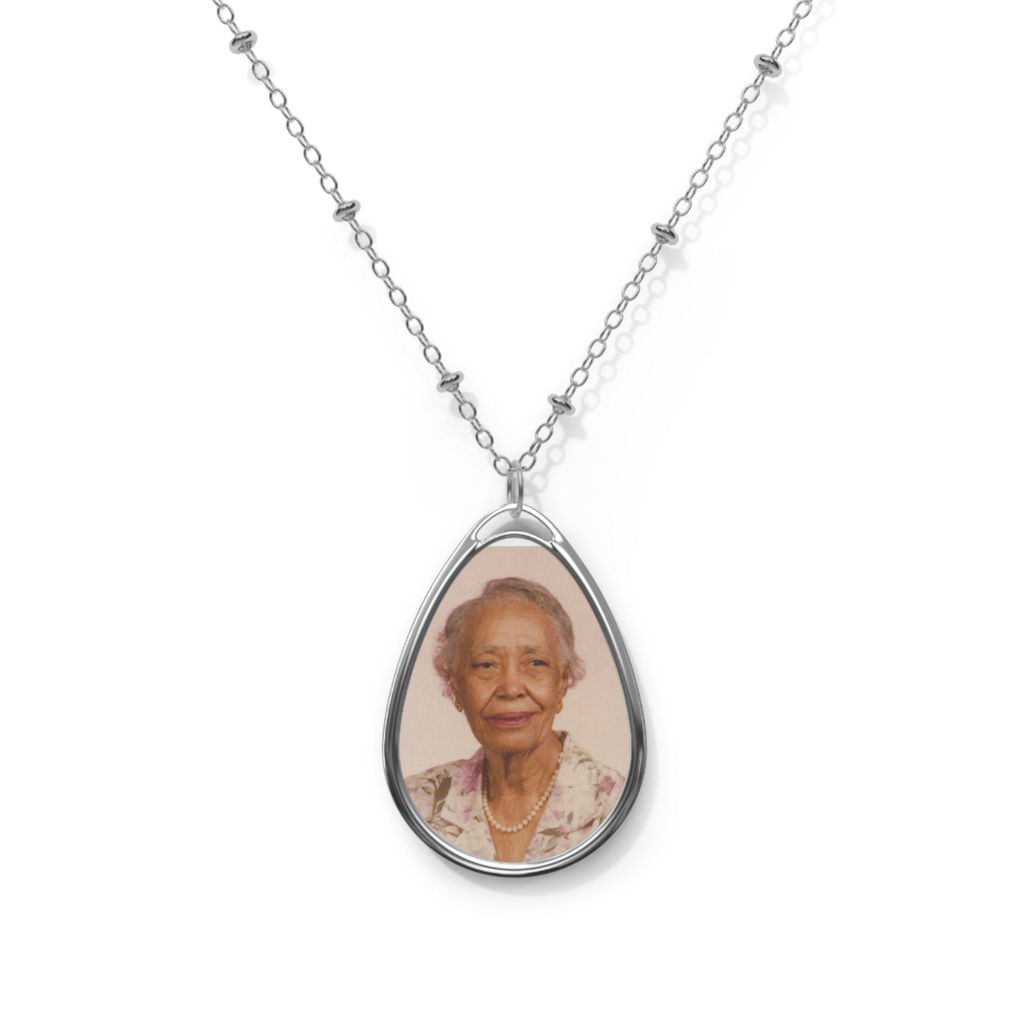 Personalized Oval Photo Necklace – Custom Memorial or Keepsake Pendant